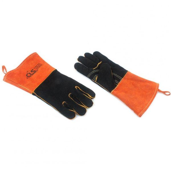 1 Pair Bbq Gloves Thickened Lengthened High Temperature Resistant Outdoor Barbecue Protective Gloves orange  |  Camp Kitchen Camp Kitchen Camp Kitchen