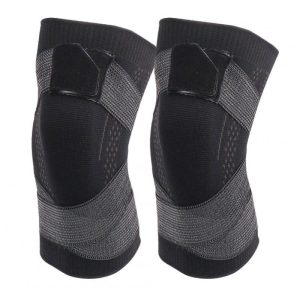 1 Pair Knit Sports Knee Pads Breathable High Elastic Non-slip Knee Brace Wrap Knee Compression Sleeve black M  |  Protective Gears Exercise & Sports Black + M