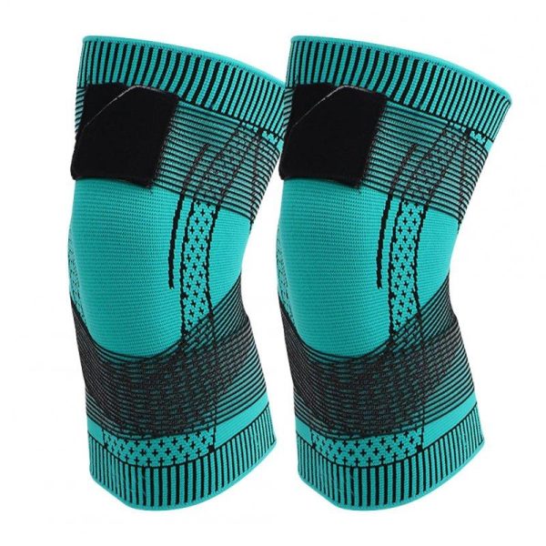 1 Pair Knit Sports Knee Pads Breathable High Elastic Non-slip Knee Brace Wrap Knee Compression Sleeve dark green M  |  Protective Gears Exercise & Sports Dark green + M