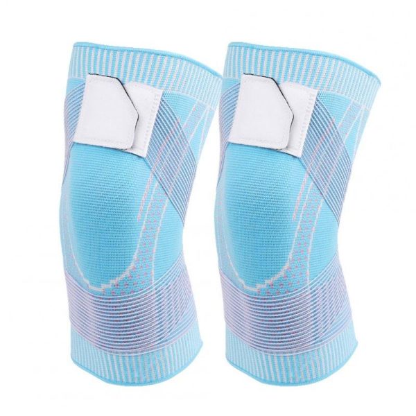 1 Pair Knit Sports Knee Pads Breathable High Elastic Non-slip Knee Brace Wrap Knee Compression Sleeve sky blue M  |  Protective Gears Exercise & Sports Protective Gears