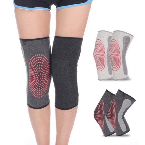 1 Pair Warm Knitted Knee Pads Self Heating Cold Protective Elastic Knee Warmer Protector Black  |  Protective Gears Exercise & Sports Black 1 pair + M (about 55-70kg)