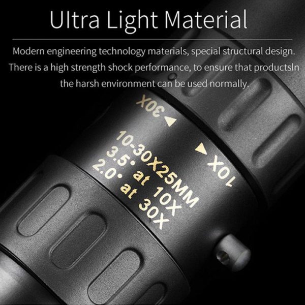 10-30×25 Pocket Mini Monocular Optic Prism HD Telescope Travel Bird Watching Camping Goggles Silver  |  Telescopes & Binoculars Camping & Hiking Silver