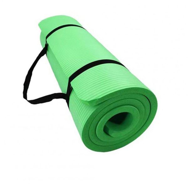 10mm Extra Thick Yoga Mat Non-slip High Density Anti-tear Fitness Exercise Mats With Carrying Strap green  |  Yoga Exercise & Sports Green