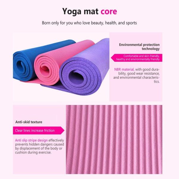 10mm Extra Thick Yoga Mat Non-slip High Density Anti-tear Fitness Exercise Mats With Carrying Strap green  |  Yoga Exercise & Sports Green