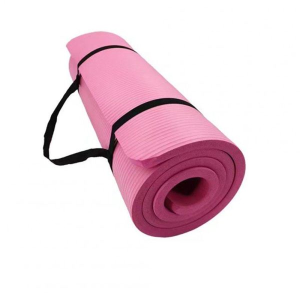 10mm Extra Thick Yoga Mat Non-slip High Density Anti-tear Fitness Exercise Mats With Carrying Strap pink  |  Yoga Exercise & Sports Pink