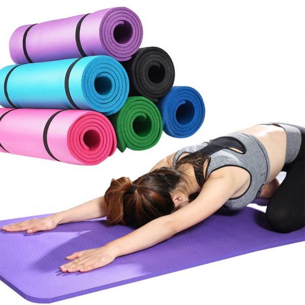 10mm Extra Thick Yoga Mat Non-slip High Density Anti-tear Fitness Exercise Mats With Carrying Strap purple  |  Yoga Exercise & Sports Purple