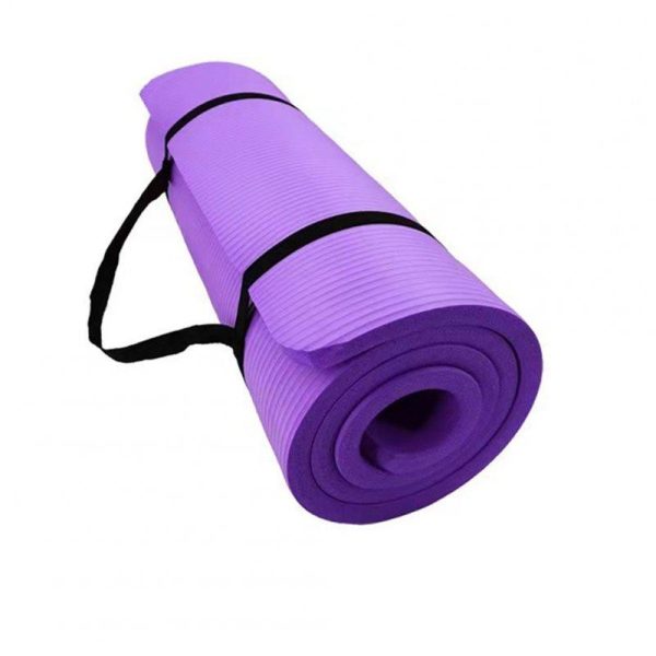 10mm Extra Thick Yoga Mat Non-slip High Density Anti-tear Fitness Exercise Mats With Carrying Strap purple  |  Yoga Exercise & Sports Purple