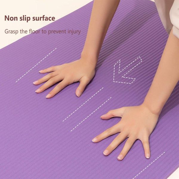 10mm Extra Thick Yoga Mat Non-slip High Density Anti-tear Fitness Exercise Mats With Carrying Strap purple  |  Yoga Exercise & Sports Purple