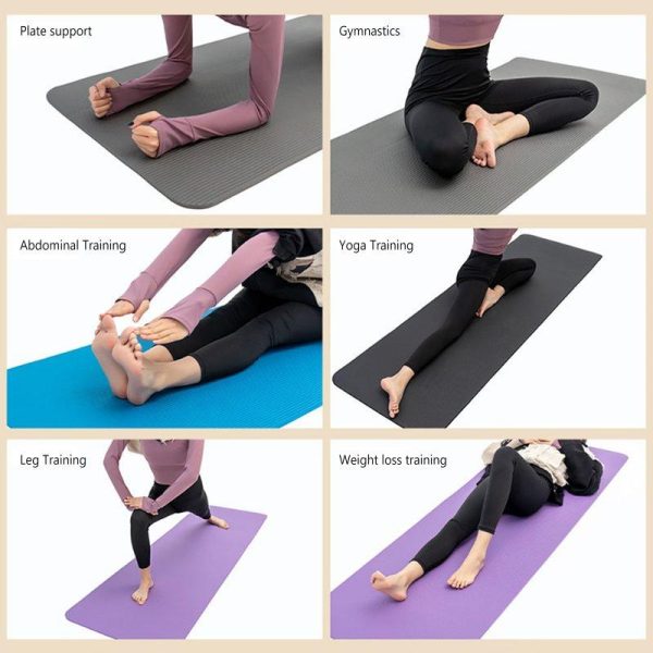 10mm Extra Thick Yoga Mat Non-slip High Density Anti-tear Fitness Exercise Mats With Carrying Strap purple  |  Yoga Exercise & Sports Purple