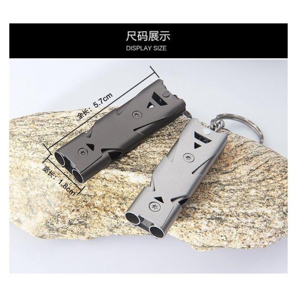 150DB Stainless Steel Whistle with Key Chain Lifesaving Emergency SOS Encourage Outdoor Survival Tool gray  |  Survival Gears Camping & Hiking Gray