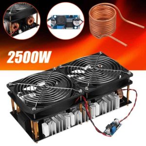 1800W/2500W ZVS Induction Heater Induction Heating Machine PCB Board Module Flyback Driver Heater Cooling Fan Interface+ Coil 2500W  |  Outdoor Gadgets Camping & Hiking 2500W