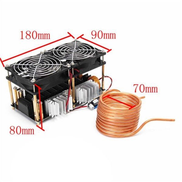 1800W/2500W ZVS Induction Heater Induction Heating Machine PCB Board Module Flyback Driver Heater Cooling Fan Interface+ Coil 2500W  |  Outdoor Gadgets Camping & Hiking 2500W