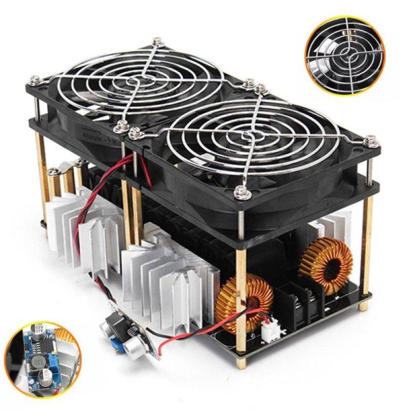 1800W/2500W ZVS Induction Heater Induction Heating Machine PCB Board Module Flyback Driver Heater Cooling Fan Interface+ Coil 2500W  |  Outdoor Gadgets Camping & Hiking 2500W