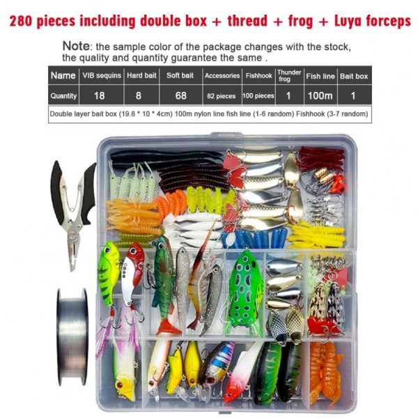 280 Pcs/Set fishing lure Set Sequin Minnow Frog Full Swimming Layer Fishing Bait 280 pieces (random sample color) + wire + pliers  |  Fishing Baits & Hooks Fishing Baits & Hooks 280 pieces (random sample color) + wire + pliers