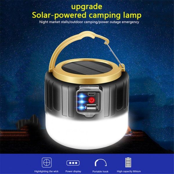 280w Smd5730 Solar Tent Light Led Bulb Usb Rechargeable Camping Light Outdoor Waterproof Camping Emergency Night Market Lamp as shown  |  Outdoor Lamps Camping & Hiking As shown