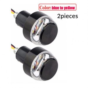 2pcs 12v Cnc Turn Signal Motorcycle Led Handle Bar End Blinker Flashing Lamp For 22mm Handlebar Signal Light 2 blue to yellow  |  Bicycle Accessories Bicycle Accessories 2 blue to yellow