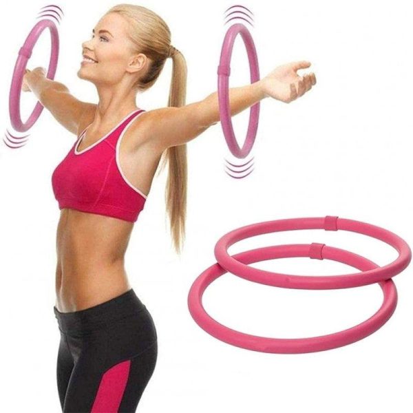 2PCS Arm Hoops Mini Weight Loss Tire Set Lightweight Arm Hoops Fitness Accessories For Yoga Exercise pink  |  Yoga Exercise & Sports Pink