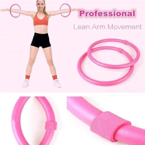 2PCS Arm Hoops Mini Weight Loss Tire Set Lightweight Arm Hoops Fitness Accessories For Yoga Exercise pink  |  Yoga Exercise & Sports Pink