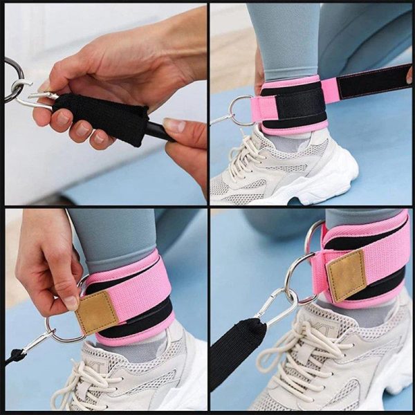 2pcs Resistance Band Set Adjustable Ankle Strap Home Gym Fitness Equipment For Leg Strength Training pink  |  Other Sports Products Exercise & Sports Other Sports Products