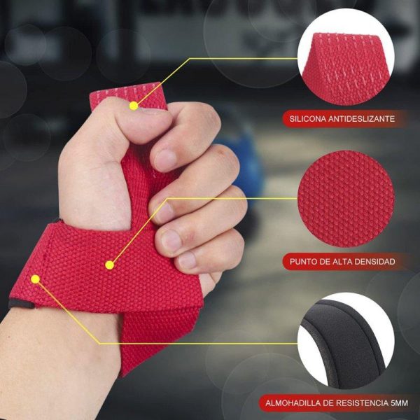 2pcs Weight Lifting Wrist Straps Silicone Non-slip Wear-resistant Gym Lifting Straps For Fitness Bodybuilding Training red  |  Other Sports Products Exercise & Sports Other Sports Products