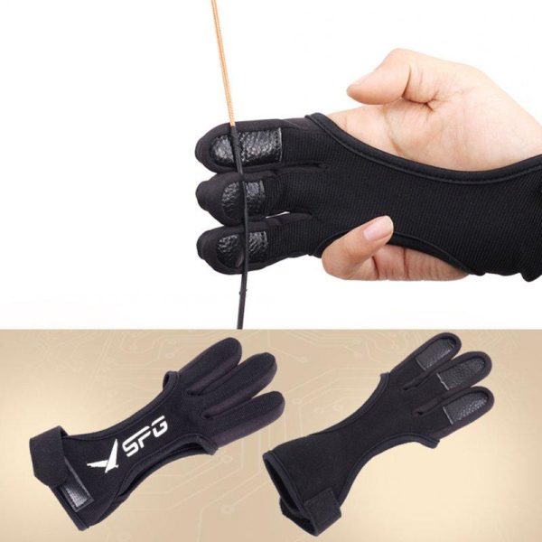 3 Finger Gloves Leather Guard Safety Archery Gloves Curved Bow Cowhide Protective Gloves for Archery L  |  Hunting Supplies Hunting & Fishing Hunting Supplies