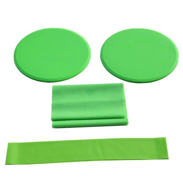 3Pcs Exercise Sliding Gliding Discs Yoga Fitness Abdominal Trainers Core Slider Tension Belt Resistance Ring green  |  Yoga Exercise & Sports Green