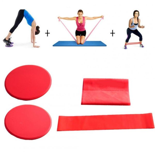 3Pcs Exercise Sliding Gliding Discs Yoga Fitness Abdominal Trainers Core Slider Tension Belt Resistance Ring green  |  Yoga Exercise & Sports Green