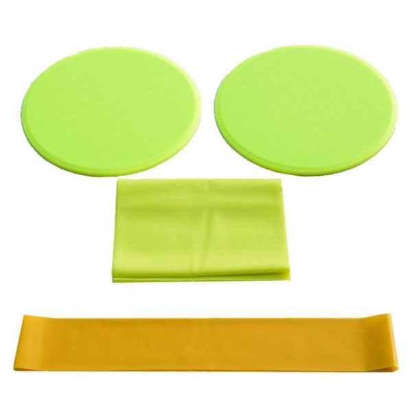 3Pcs Exercise Sliding Gliding Discs Yoga Fitness Abdominal Trainers Core Slider Tension Belt Resistance Ring yellow  |  Yoga Exercise & Sports Yellow