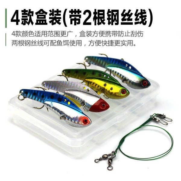 4PCS 7.5cm 25g Hard Metal VIB Fishing Lures Swing Vibration Pike Carp Trout Catfish Fishing Baits Set Set  |  Fishing Baits & Hooks Fishing Baits & Hooks Fishing Baits & Hooks