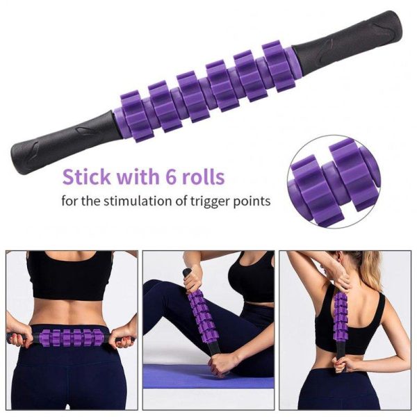 5 In 1 Foam Roller Set For Deep Muscle Massage Trigger Point Foam Roller Massage Roller Massage Ball Stretching Strap For Whole Body Exercise Purple  |  Yoga Exercise & Sports Purple