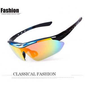 5pcs/set 0089 Polarized  Sports  Men  Sunglasses Protection Goggles Eyewear 5 Lens  |  Cyclist Equipment Cycling Blue