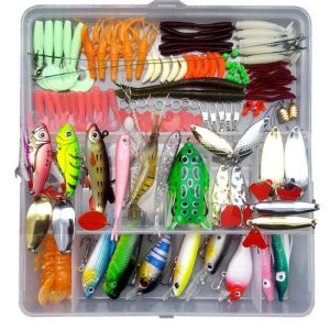 75pcs/94pcs/122pcs/142pcs Fishing Lures Set Spoon Hooks Minnow Pilers Hard Lure Kit In Box Fishing Gear Accessories 122 pieces (random color samples)  |  Fishing Baits & Hooks Fishing Baits & Hooks 122 pieces (random color samples)