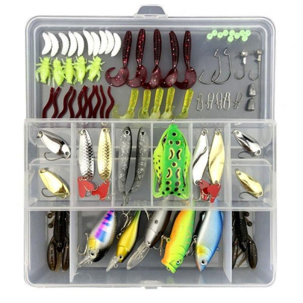 75pcs/94pcs/122pcs/142pcs Fishing Lures Set Spoon Hooks Minnow Pilers Hard Lure Kit In Box Fishing Gear Accessories 122 pieces (random color samples)  |  Fishing Baits & Hooks Fishing Baits & Hooks 122 pieces (random color samples)