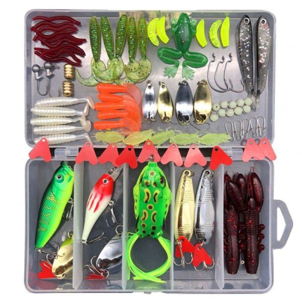 75pcs/94pcs/122pcs/142pcs Fishing Lures Set Spoon Hooks Minnow Pilers Hard Lure Kit In Box Fishing Gear Accessories 122 pieces (random color samples)  |  Fishing Baits & Hooks Fishing Baits & Hooks 122 pieces (random color samples)