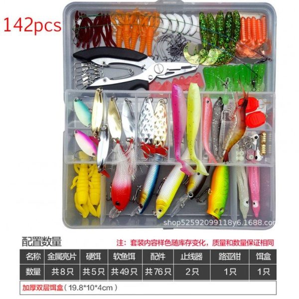 75pcs/94pcs/122pcs/142pcs Fishing Lures Set Spoon Hooks Minnow Pilers Hard Lure Kit In Box Fishing Gear Accessories 122 pieces (random color samples)  |  Fishing Baits & Hooks Fishing Baits & Hooks 122 pieces (random color samples)