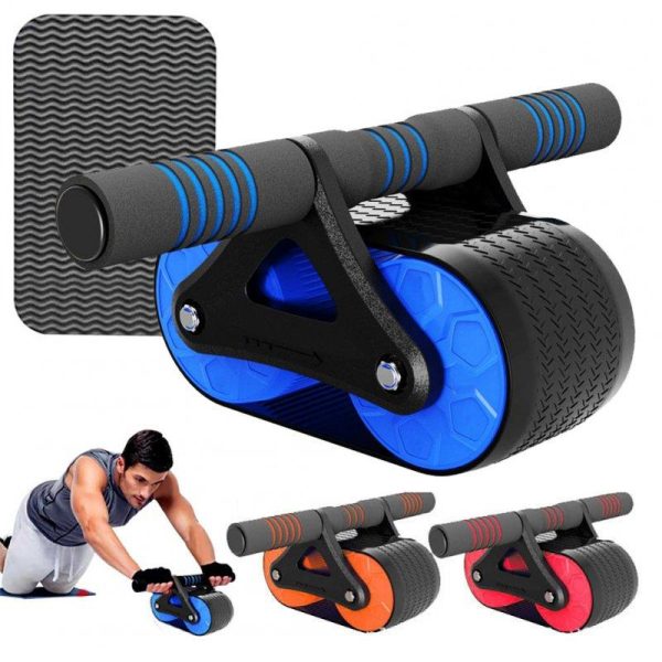 Abdominal Roller With Cushion Weight Loss Abdominal Trainer With 2 Wheels Home Workout Equipment blue  |  Fitness Equipment Exercise & Sports Blue