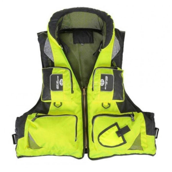 Adjustable Adult Safety Life Jacket Survival Vest for Swimming Boating Fishing  Fluorescent green_XL  |  Survival Gears Camping & Hiking Fluorescent green + XL