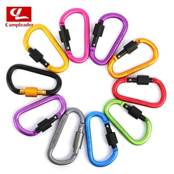 Aluminium Alloy Keychain Climbing Button Carabiner Safety Buckle Outdoor Camping Accessories black  |  Outdoor Gadgets Camping & Hiking Black