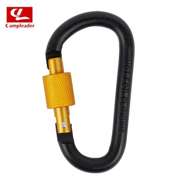 Aluminium Alloy Keychain Climbing Button Carabiner Safety Buckle Outdoor Camping Accessories black  |  Outdoor Gadgets Camping & Hiking Black