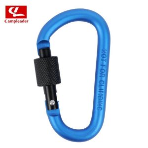 Aluminium Alloy Keychain Climbing Button Carabiner Safety Buckle Outdoor Camping Accessories blue  |  Outdoor Gadgets Camping & Hiking Blue