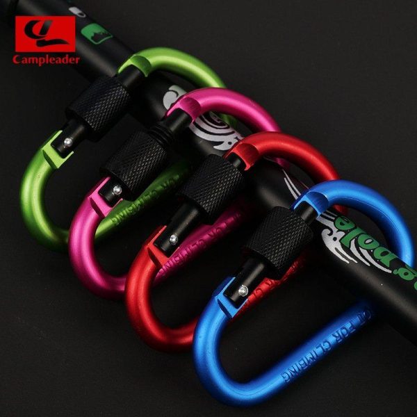 Aluminium Alloy Keychain Climbing Button Carabiner Safety Buckle Outdoor Camping Accessories Orange  |  Outdoor Gadgets Camping & Hiking Orange