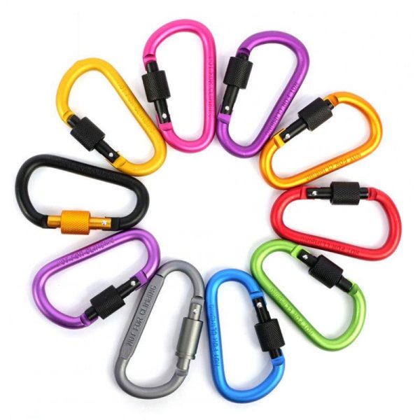 Aluminium Alloy Keychain Climbing Button Carabiner Safety Buckle Outdoor Camping Accessories Orange  |  Outdoor Gadgets Camping & Hiking Orange