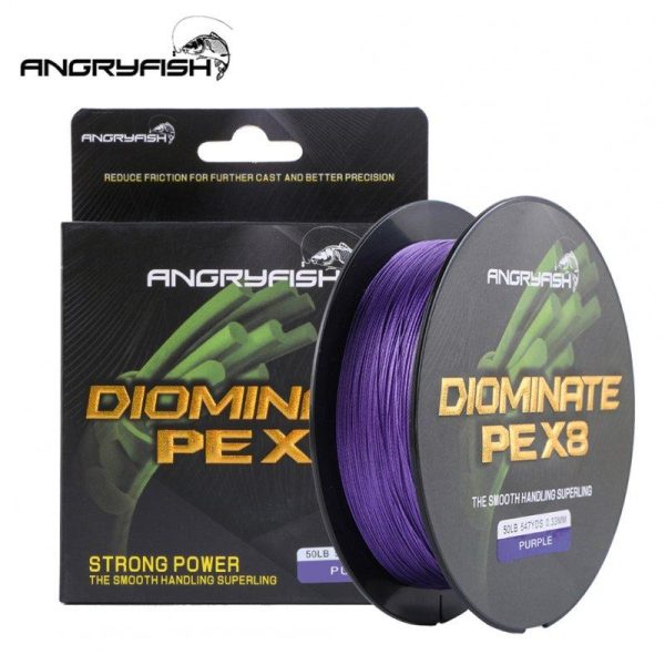 ANGRYFISH Diominate PE X8 Fishing Line 500M/547YDS 8 Strands Braided Fishing Line Multifilament Line Purple 0.8#:0.15mm/18LB  |  Fishing Accessories Fishing Accessories 0.8#:0.15mm/18LB