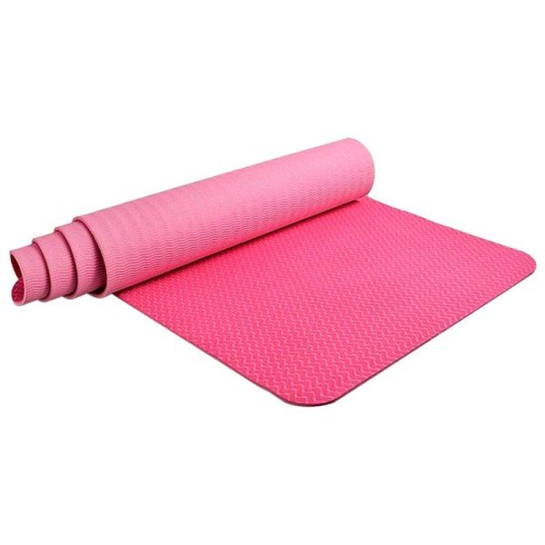 Anti-Slip Yoga Mat Lightweight 6mm Eco-friendly Fitness Mat With Carry Strap For Home Workout Travel Two-color pink 183 x 61 x 0.6cm  |  Yoga Exercise & Sports Two-color pink + 183 x 61 x 0.6cm