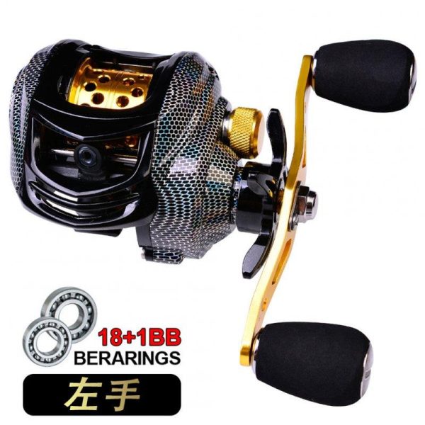 Baitcasting Fishing Reel 18+1BB 7.2:1 gear ratio Metal magnetic brake Low-Profile Reel Fishing line Reel (Minute fishing vessel) dw132l left hand  |  Fishing Reels & Rods Fishing Reels & Rods (Minute fishing vessel) dw132l left hand