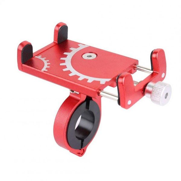 Bicycle Cycling Aluminum Alloy Phone Holder Metal Simple Design Stable Phone Bracket Adjustable 55-100mm 360 Degrees Rotation Holder Red  |  Bicycle Accessories Bicycle Accessories Bicycle Accessories