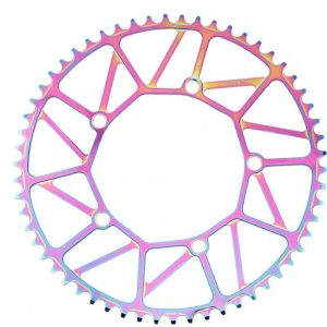 Bike Chainwheel Narrow Width Anti-hanging Chain Colorful Plating Chainring For Brompton 50 52 54 56 58T Colorful electroplating  |  Bicycle Accessories Bicycle Accessories Bicycle Accessories