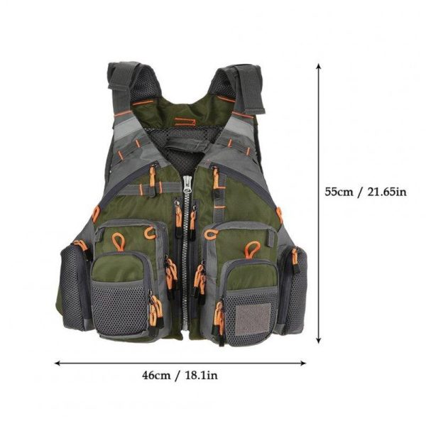 Breathable Polyester Mesh Design Fishing Vest Fishing Safety Life Jacket for Swimming Sailing green  |  Survival Gears Camping & Hiking Green