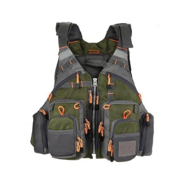 Breathable Polyester Mesh Design Fishing Vest Fishing Safety Life Jacket for Swimming Sailing green  |  Survival Gears Camping & Hiking Green