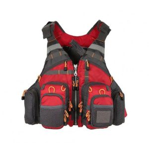 Breathable Polyester Mesh Design Fishing Vest Fishing Safety Life Jacket for Swimming Sailing red  |  Survival Gears Camping & Hiking Red